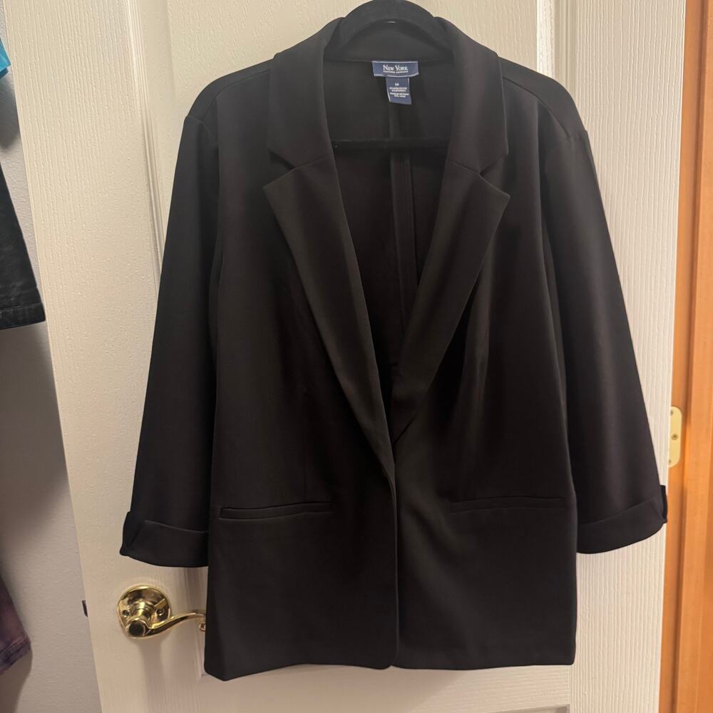 New York Clothing Co. Black Single Button Blazer Woman’s 2XL